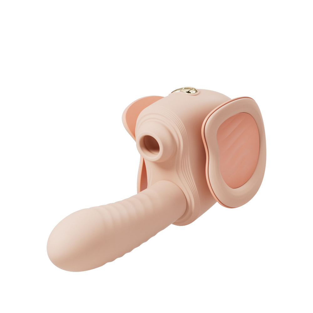 Evoke Grace mini sex machine displayed in elegant neutral-toned setting