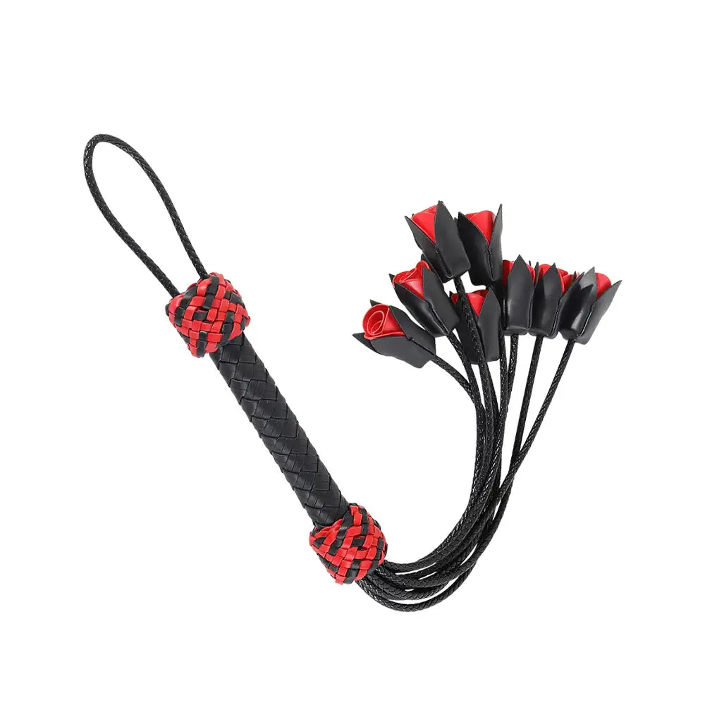 Rose Serpent – PU Leather Rose-Tail Whip - Frisky Business Adult Sex Toys Shop