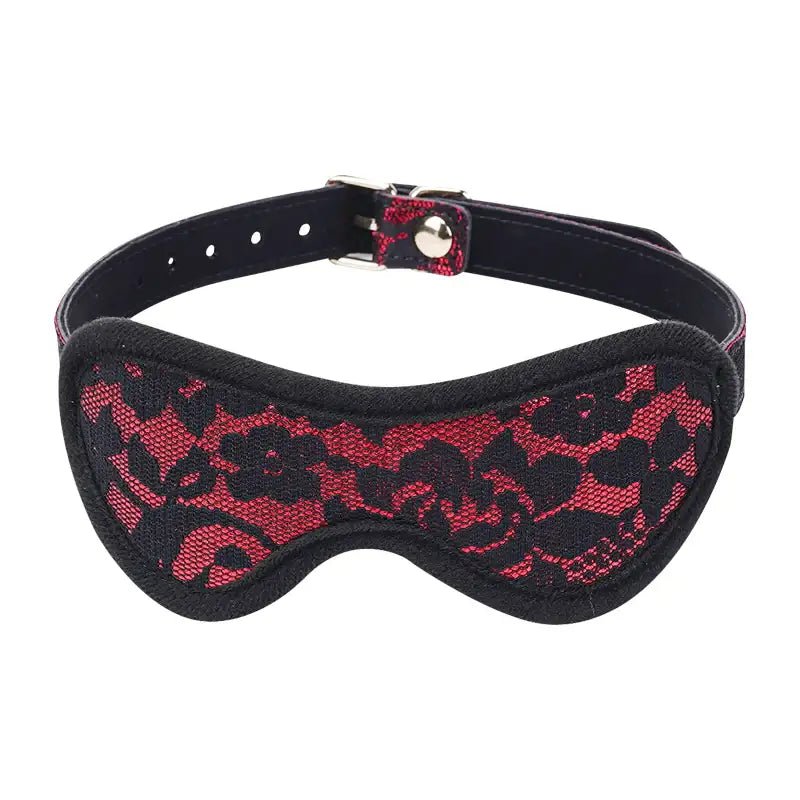 Velvet Illusion - Genuine Leather Lace Blindfold - Frisky Business Adult Sex Toys Shop