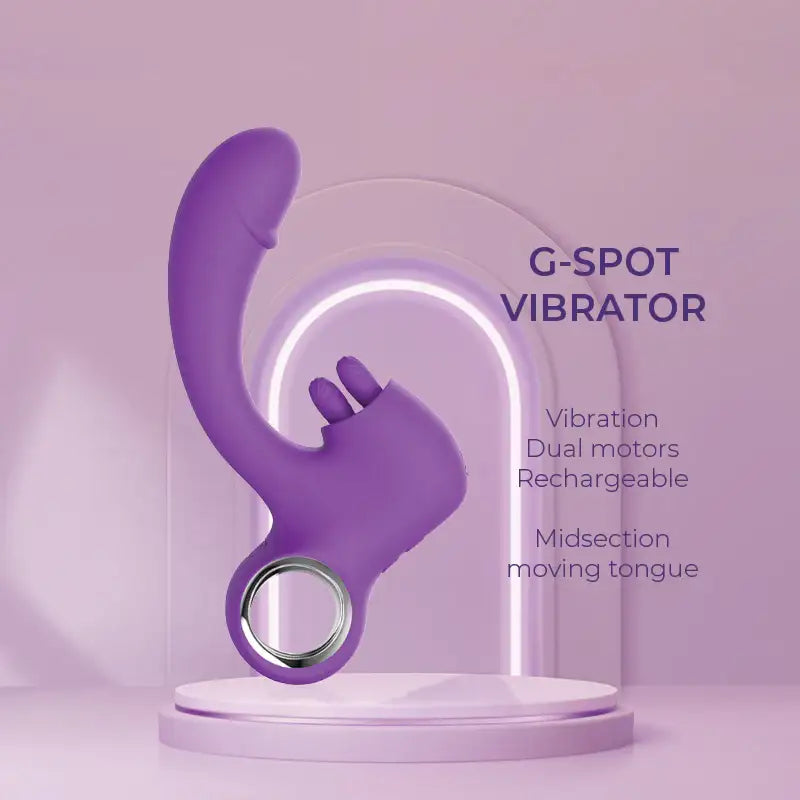 Daring Duo Delight - G-spot Vibrator with Midsection Moving Tongue - Frisky Business Adult Sex Toys Shop