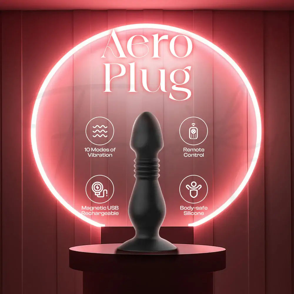 AeroPlug - Thrusting Prostate Massager with Remote Control, Suction Cup Base - Frisky Business Adult Sex Toys Shop