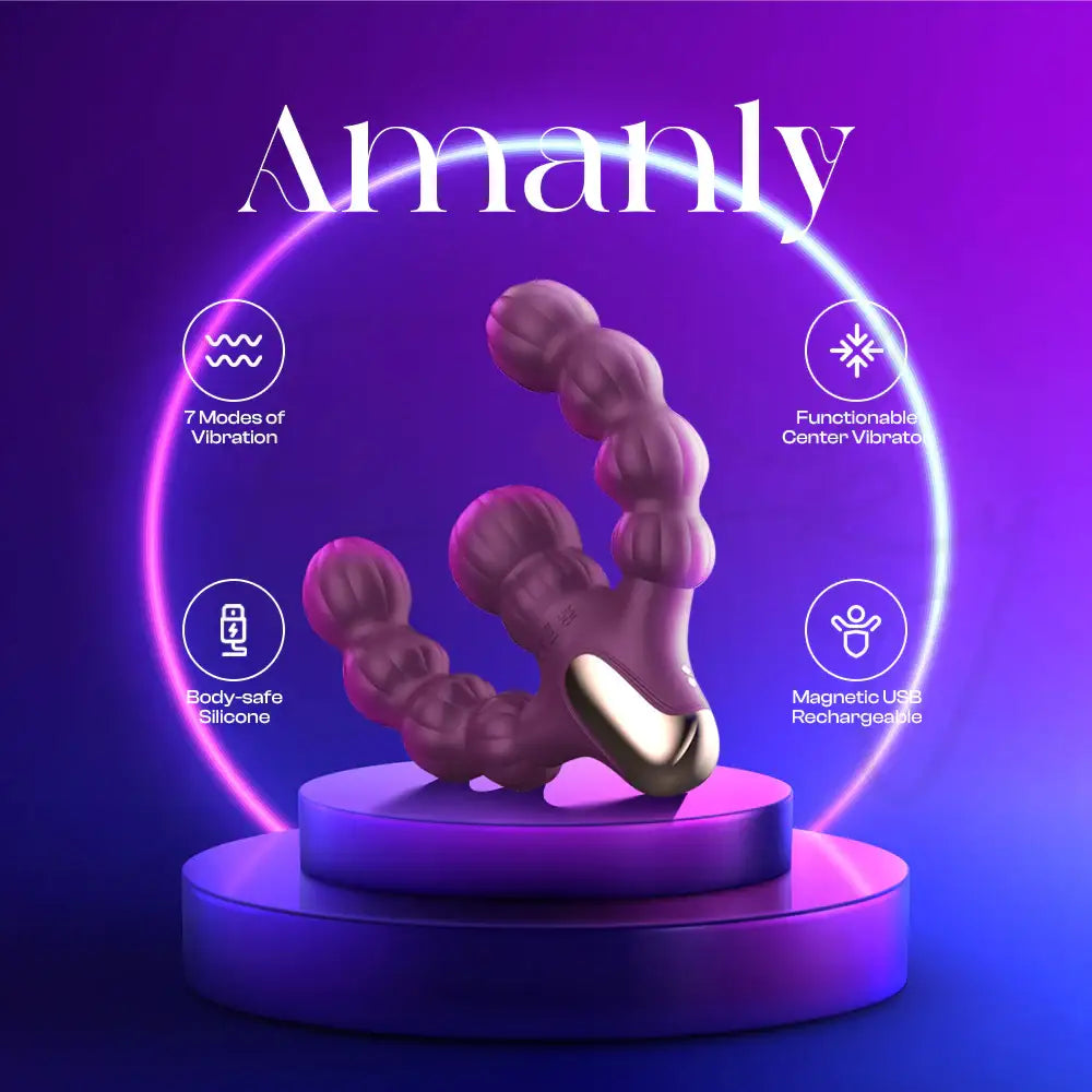 Amanly – Thrusting Dual Dildo Vibrator - Frisky Business Adult Sex Toys Shop