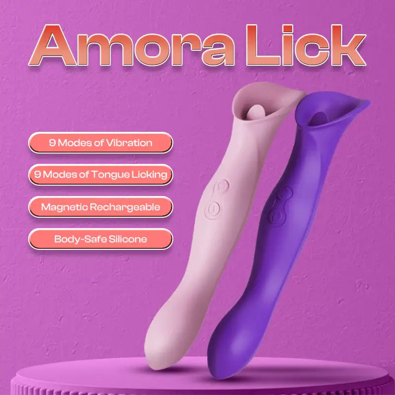 Amora Lick - Female Single Vibrator with Licking Tongue - Frisky Business Adult Sex Toys Shop