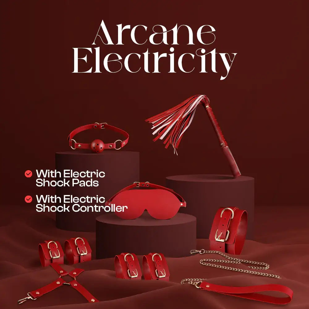 Arcane Electricity – 8 Pcs Electric Shock BDSM Starter Kit - Frisky Business Adult Sex Toys Shop