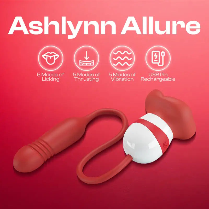 Ashlynn Allure - 2-in-1 Licking and Thrusting Vibrator - Frisky Business Adult Sex Toys Shop