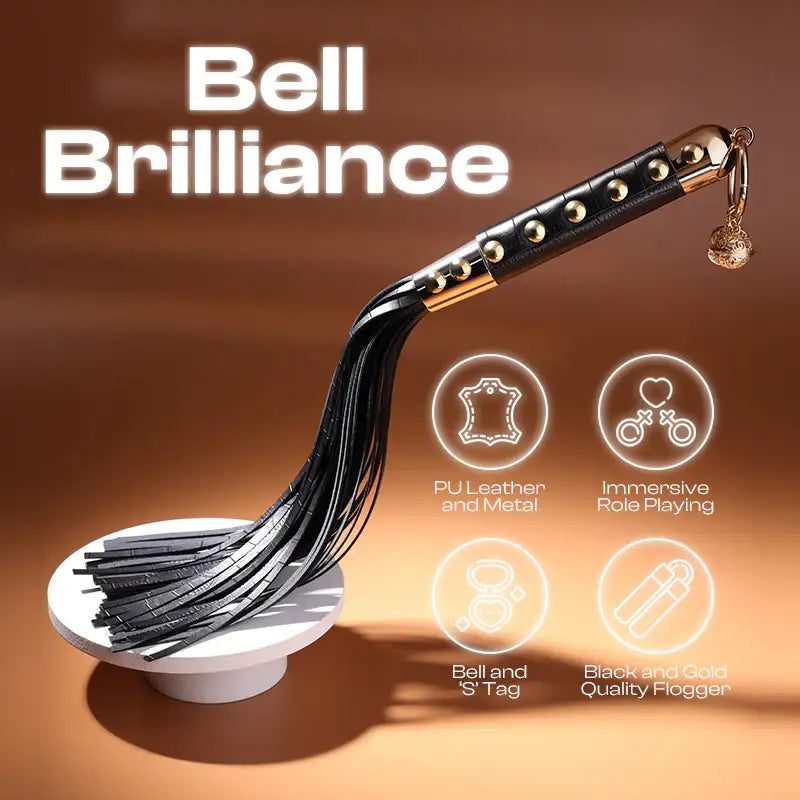 Bell Brilliance - Leather Metal Tassel Whip - Frisky Business Adult Sex Toys Shop
