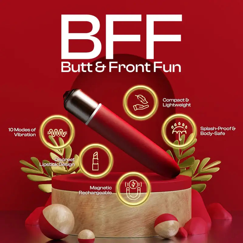 BFF (Butt & Front Fun) – Lipstick Size Vibrator - Frisky Business Adult Sex Toys Shop