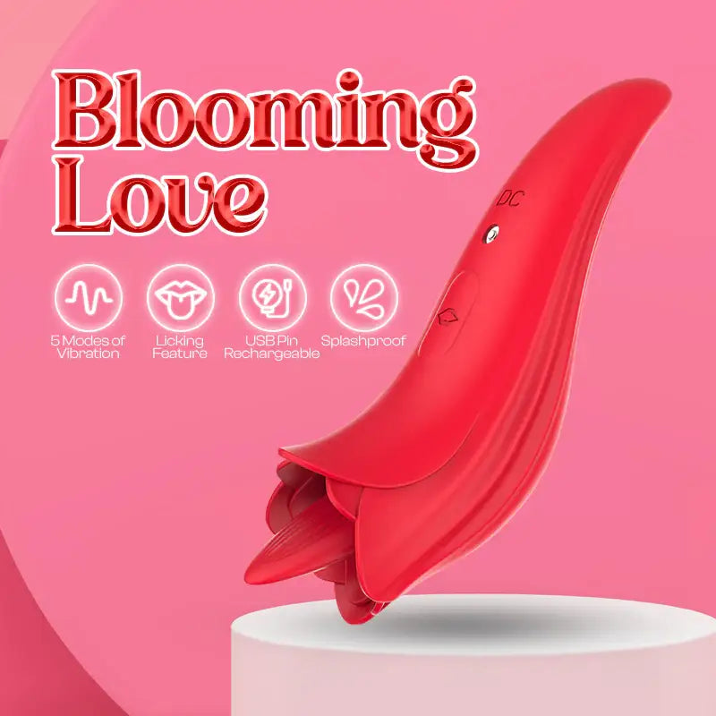 Blooming Love – Rose-Shaped Licking Vibrator - Frisky Business Adult Sex Toys Shop