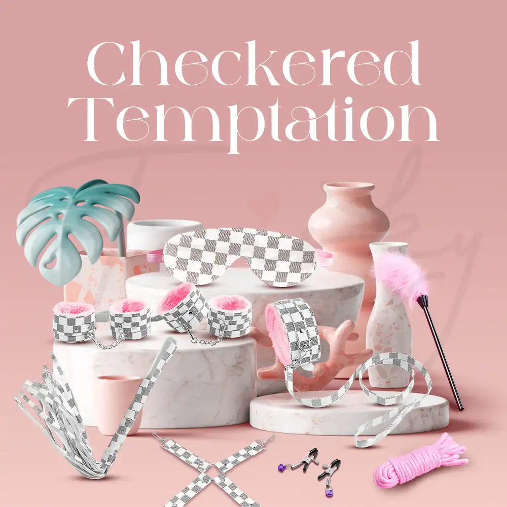 Checkered Temptation – 10 Pcs BDSM Starter Kit - Frisky Business Adult Sex Toys Shop