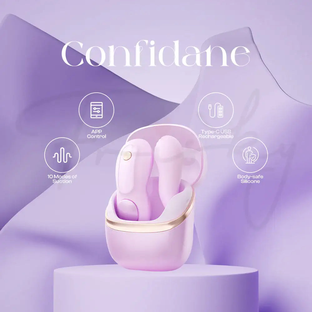 Confidane - 2 in 1 Suction + G-Spot Wearable Vibrator, App Control With Charging Casing - Frisky Business Adult Sex Toys Shop