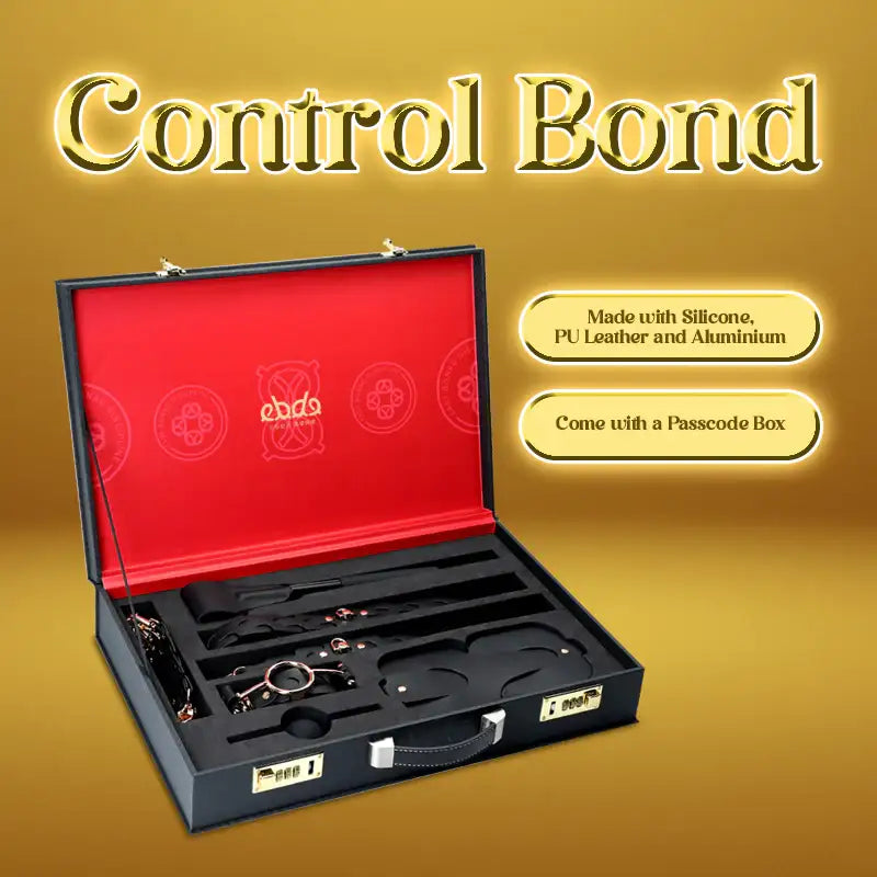 Control Bond - BDSM 9 Pcs Set With Passcode Box - Frisky Business Adult Sex Toys Shop
