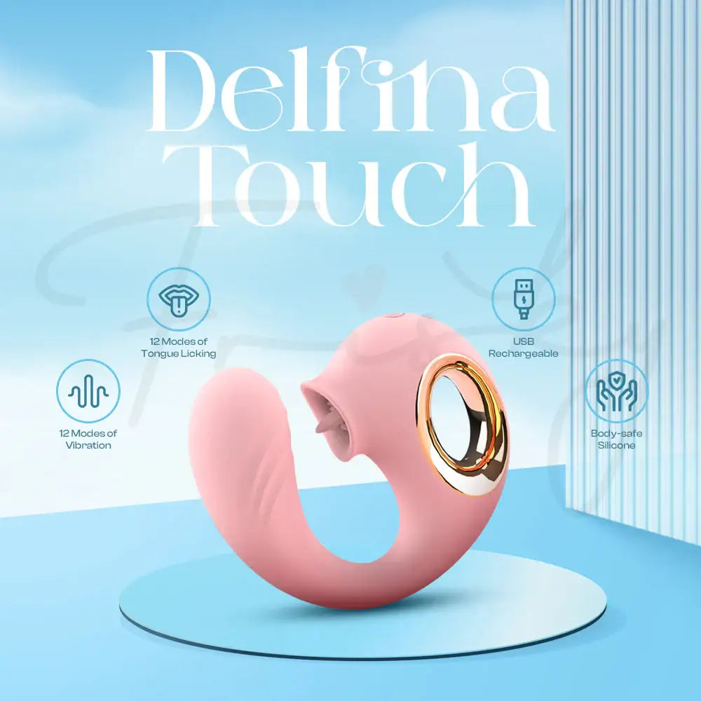 Delfina Touch - Dolphin Dual G-Spot Licking Vibrator, Adult Female Rechargeable Sex Toys - Frisky Business Adult Sex Toys Shop