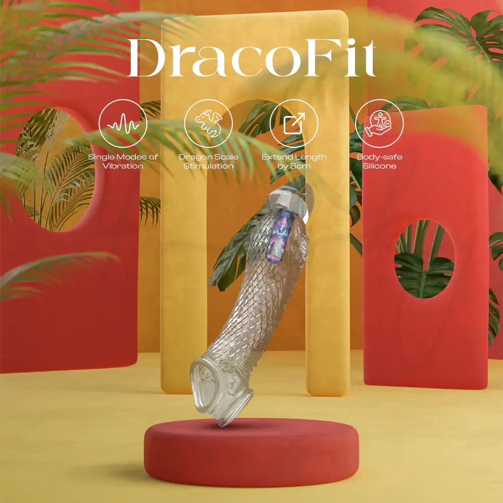 DracoFit - Vibrating Transparent Penis Sleeve - Frisky Business Adult Sex Toys Shop