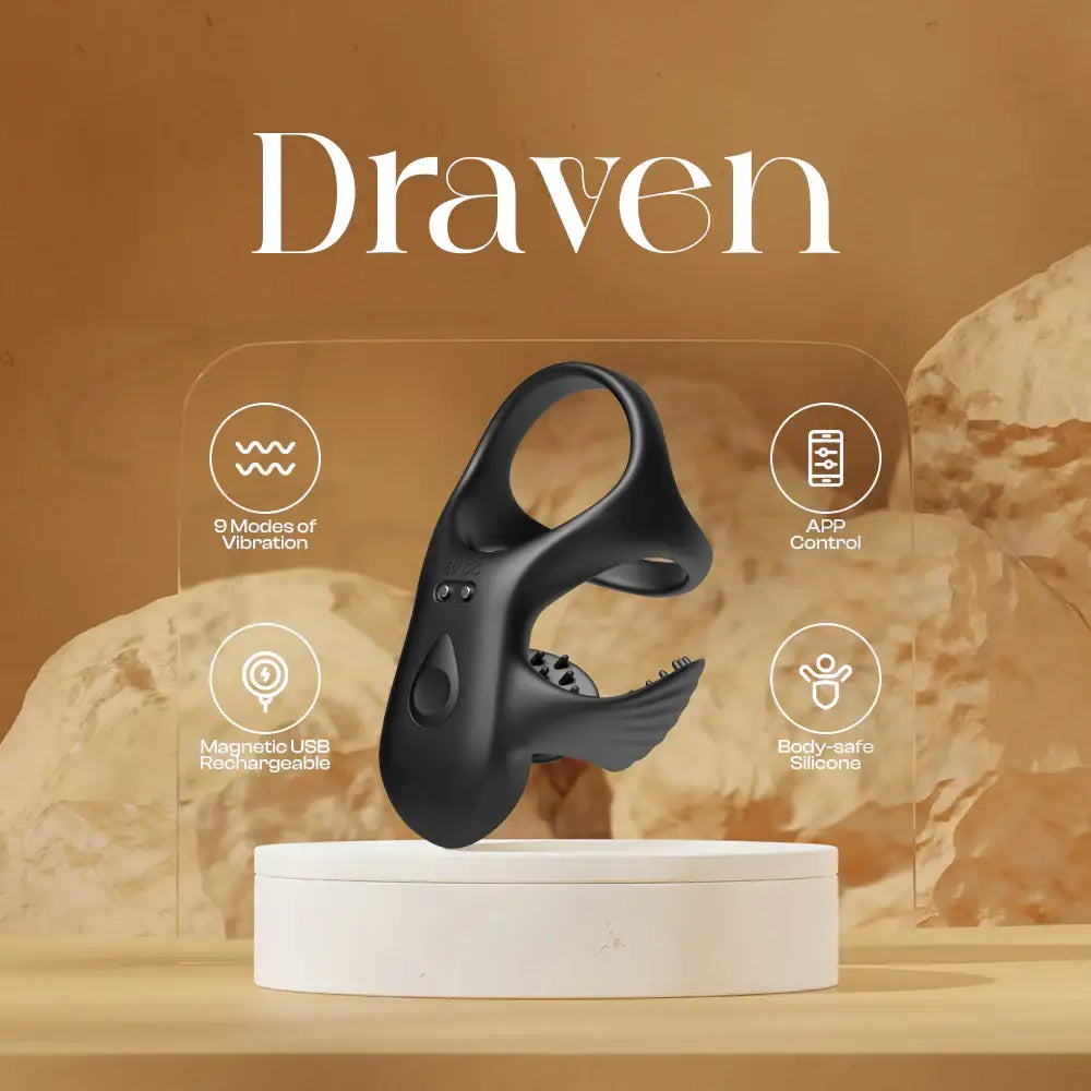 Draven - APP Control Scrotum Massager Vibrating Cock Ring - Frisky Business Adult Sex Toys Shop