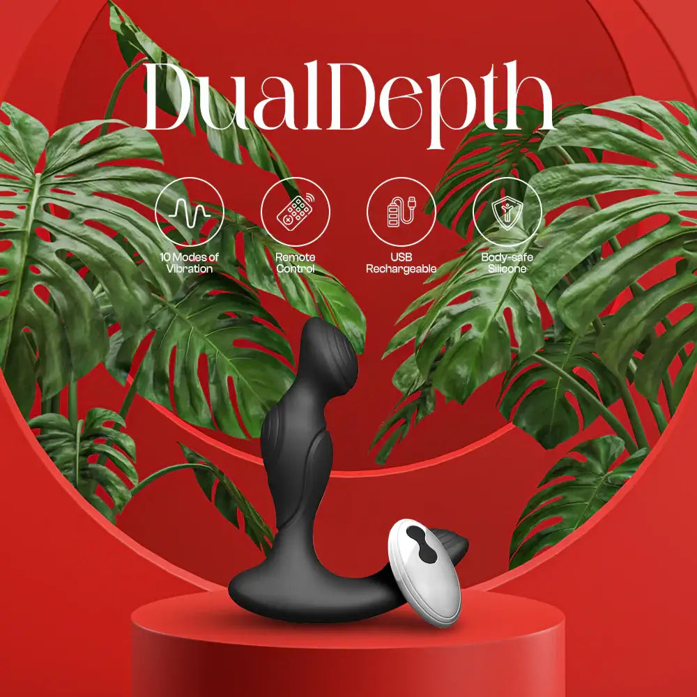 DualDepth - Dual Vibrating Prostate Massager with Remote Control - Frisky Business Adult Sex Toys Shop