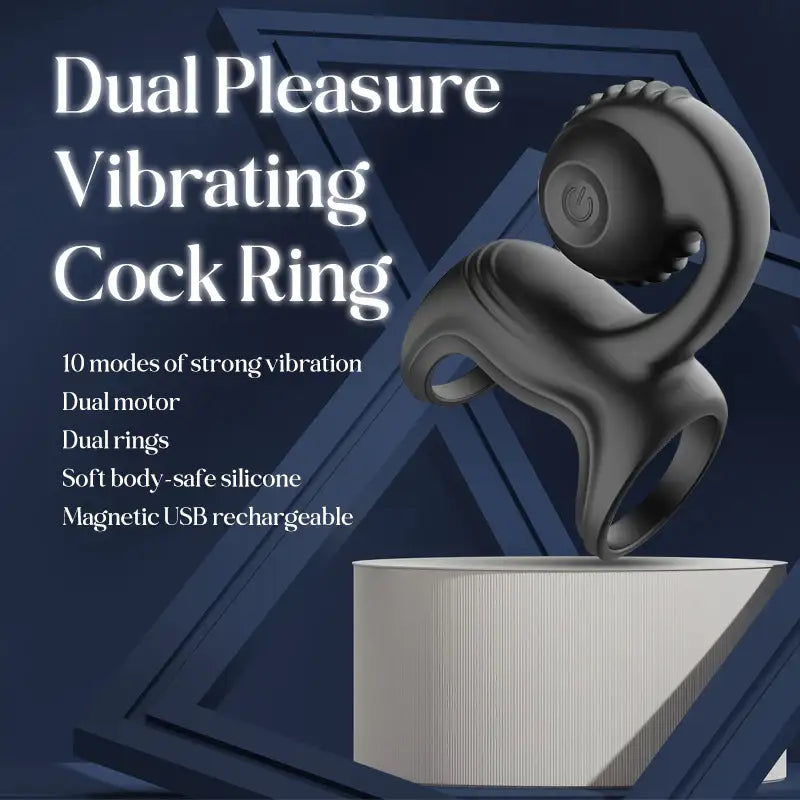 The Dual Pleasure - Vibrating Cock Ring - Frisky Business Adult Sex Toys Shop