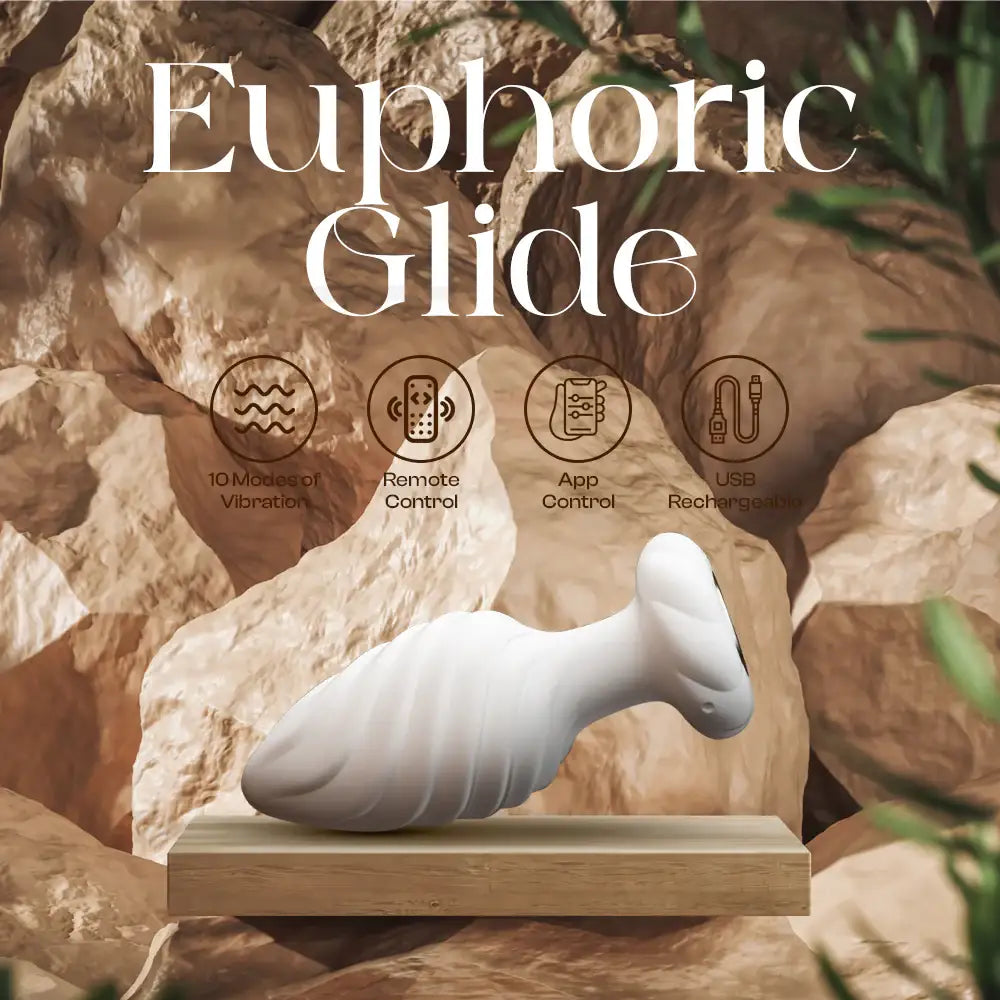Euphoric Glide - Remote + APP Control Vibrating Anal Plug, Adult Men/Women Rechargeable Butt Sex Toys - Frisky Business Adult Sex Toys Shop
