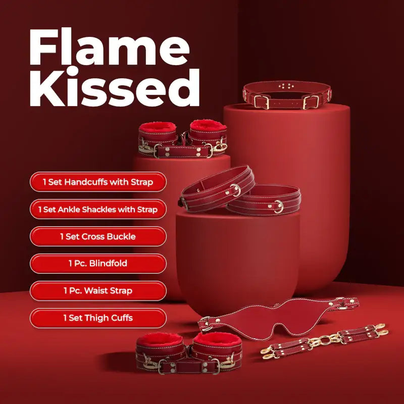 Flame Kissed - 6 Pcs BDSM Starter Kit - Frisky Business Adult Sex Toys Shop