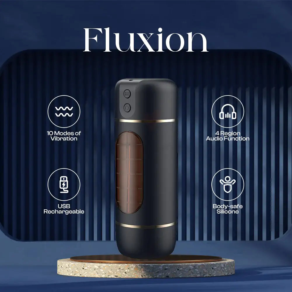 Fluxion – Squeezing Suction and Vibrating Masturbator - Frisky Business Adult Sex Toys Shop