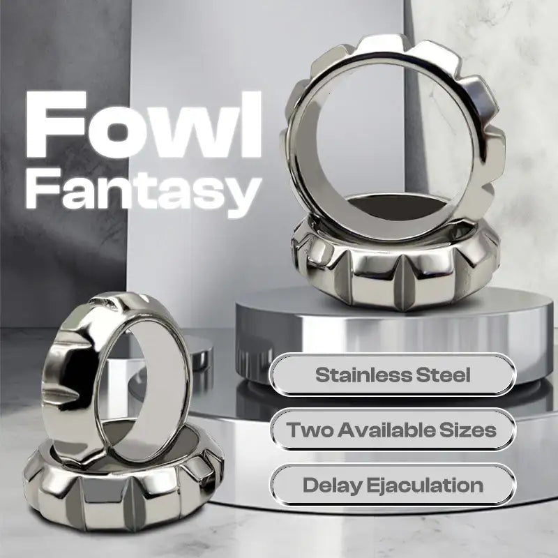 Fowl Fantasy - Stainless Steel Weighed Cock Ring - Frisky Business Adult Sex Toys Shop