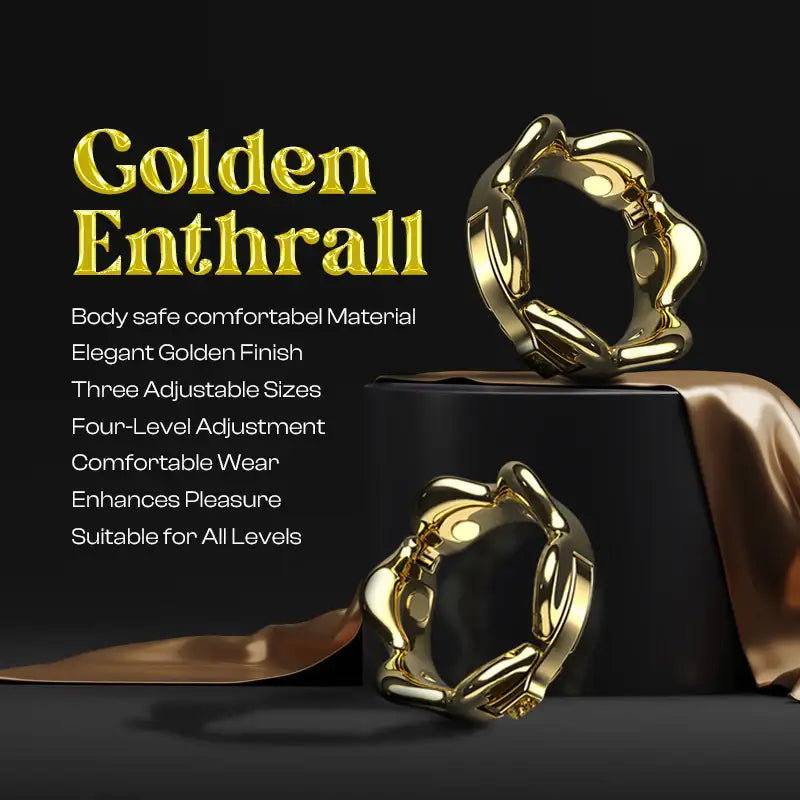 Golden Enthrall - Adjustable Zinc Alloy Cock Ring - Frisky Business Adult Sex Toys Shop