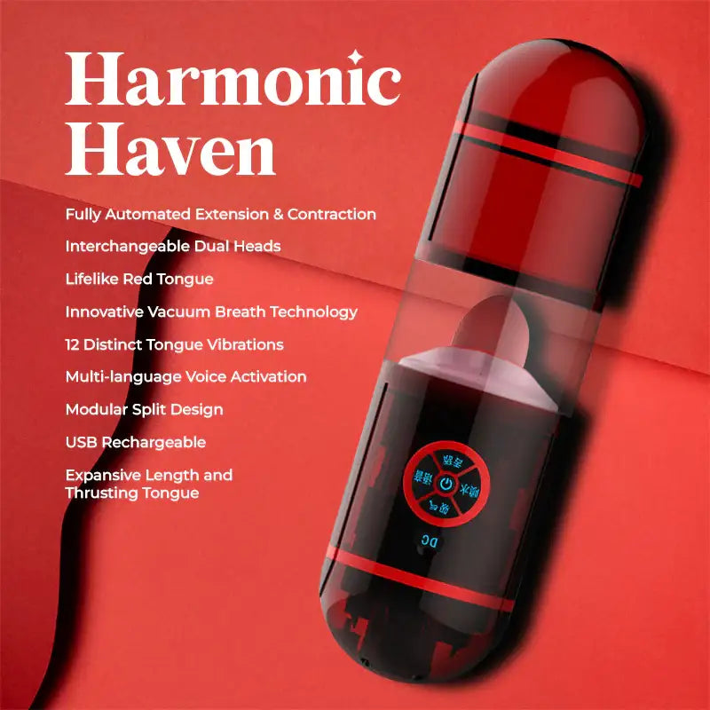 Harmonic Haven - Dual Entry Vibrating Masturbator - Frisky Business Adult Sex Toys Shop