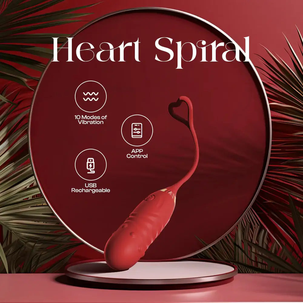 Heart Spiral - APP Control Wearable Rotating Beads Thrusting Egg Vibrator - Frisky Business Adult Sex Toys Shop