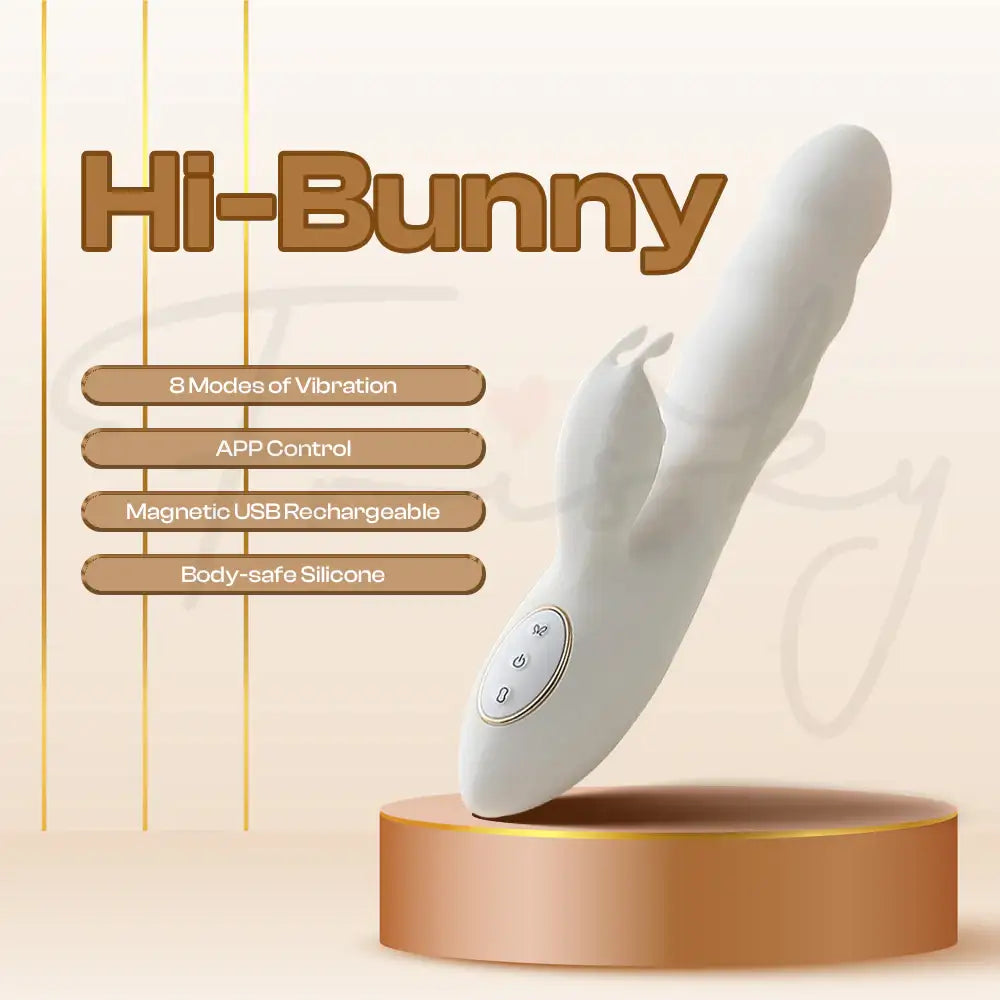 Hi-Bunny - Rabbit G-Spot Clitoral Stimulator APP Control Vibrator, Adult Female Rechargeable Sex Toy - Frisky Business Adult Sex Toys Shop