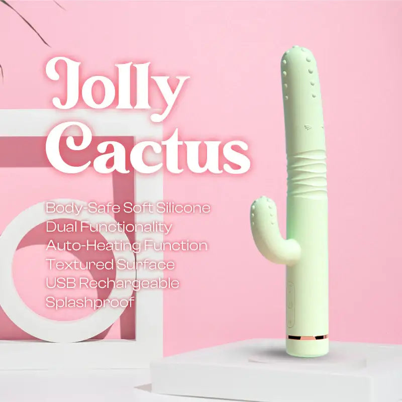 Jolly Cactus – Thrusting & Vibrating Dual Vibrator - Frisky Business Adult Sex Toys Shop