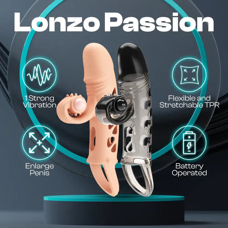 Lonzo Passion - Male Vibrating Penis Sleeve - Frisky Business Adult Sex Toys Shop
