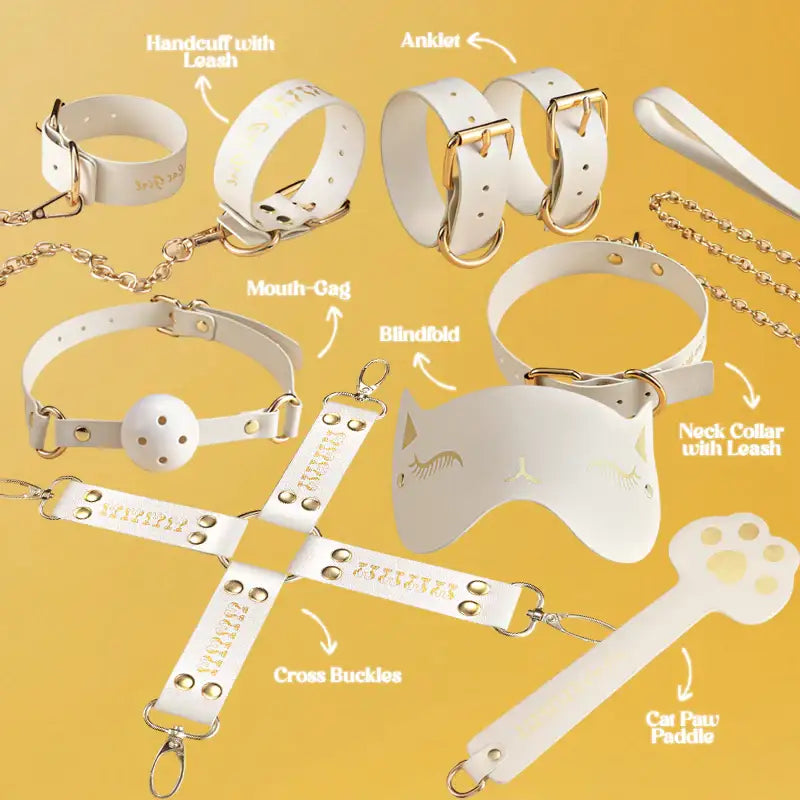 Meow Mistress - 8 Pcs BDSM Starter Kit - Frisky Business Adult Sex Toys Shop