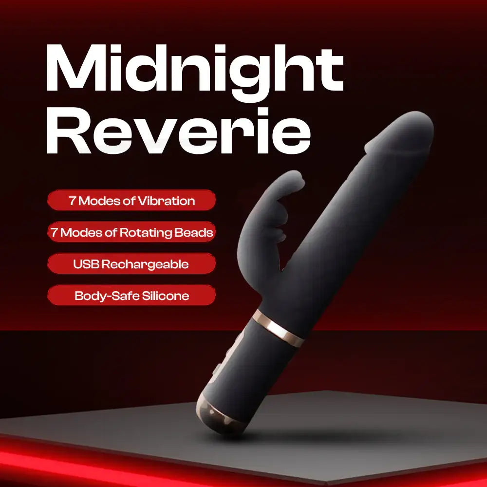 Midnight Reverie – Rotating Beads Rabbit G-Spot Vibrator - Frisky Business Adult Sex Toys Shop