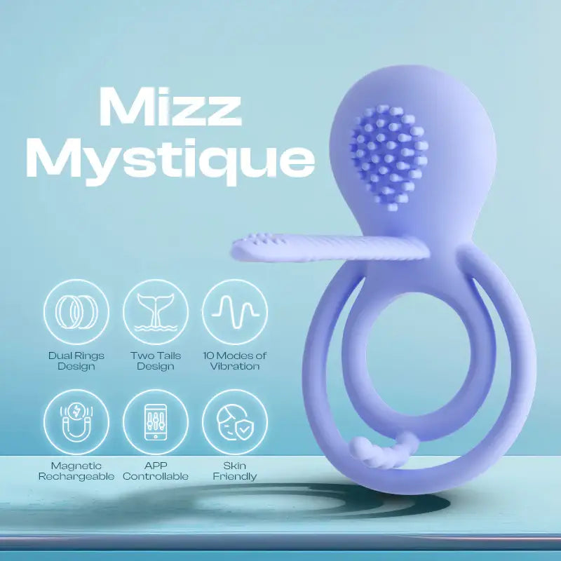Mizz Mystique - APP Control Vibrating Dual Cock Rings - Frisky Business Adult Sex Toys Shop