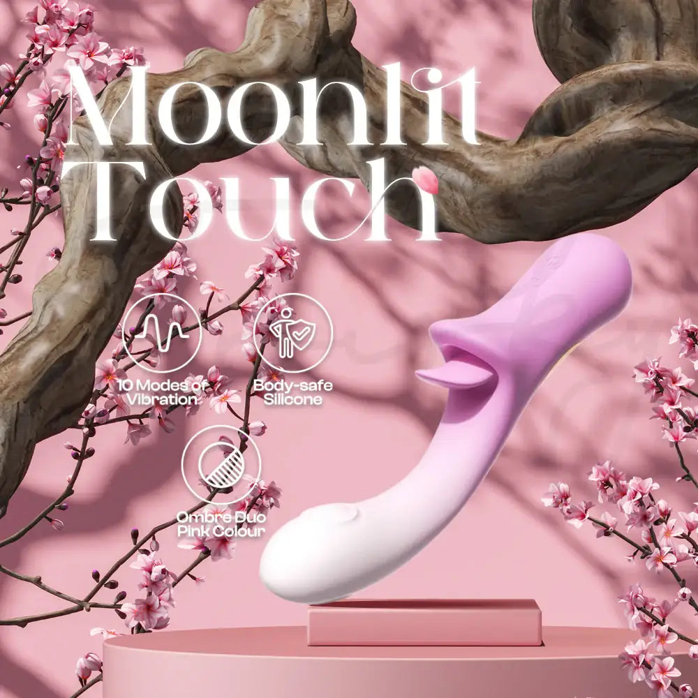 Moonlit Touch – Tongue Licking Clitoral Stimulation G-Spot Tapping Vibrator - Frisky Business Adult Sex Toys Shop