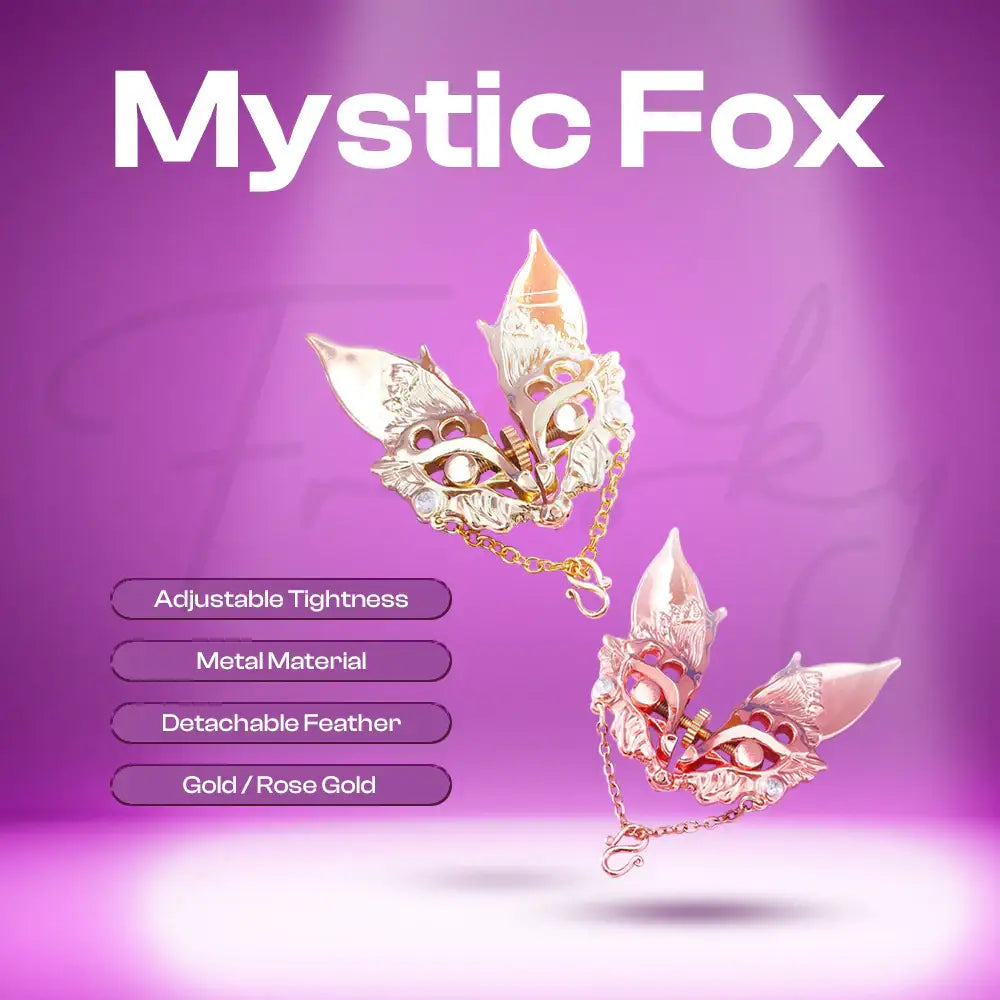 Mystic Fox – Female Foxy Adjustable Nipple Clamps With Feather - Frisky Business Adult Sex Toys Shop