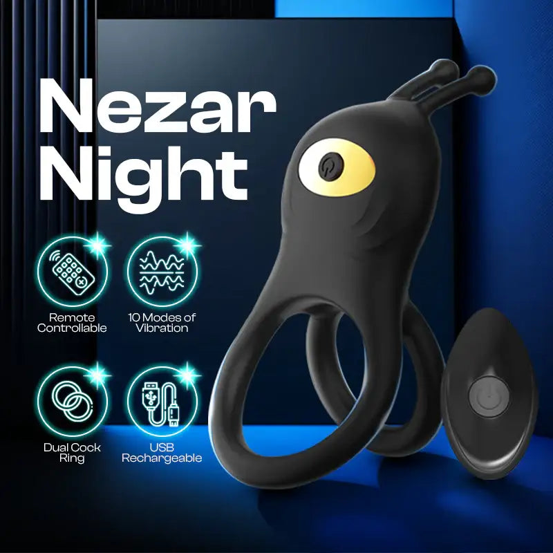 Nezar Night - Vibrating Dual Cock Ring - Frisky Business Adult Sex Toys Shop