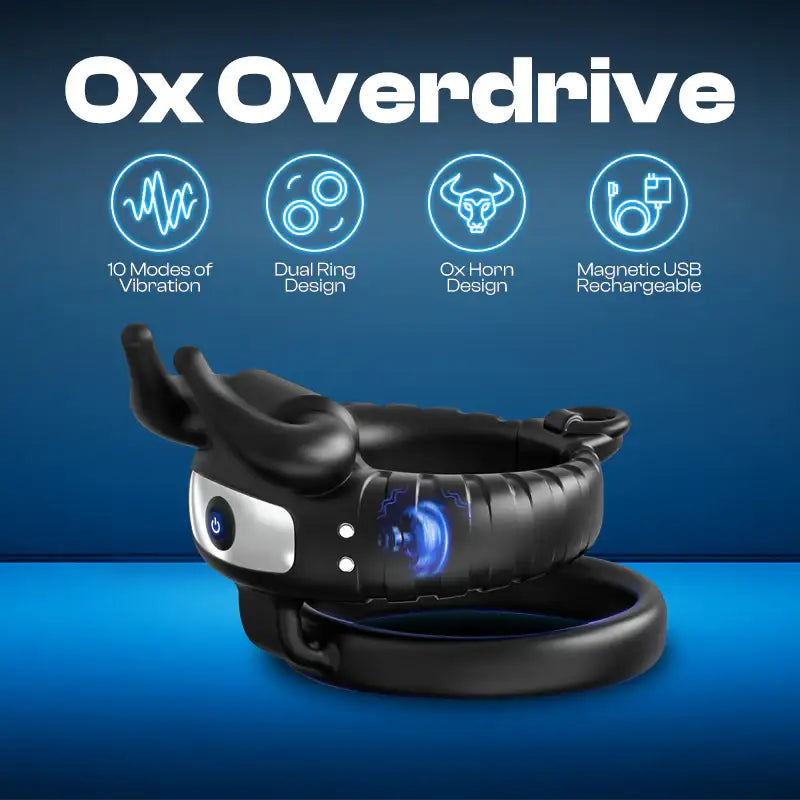 Ox Overdrive - Vibrating Dual Cock Ring - Frisky Business Adult Sex Toys Shop