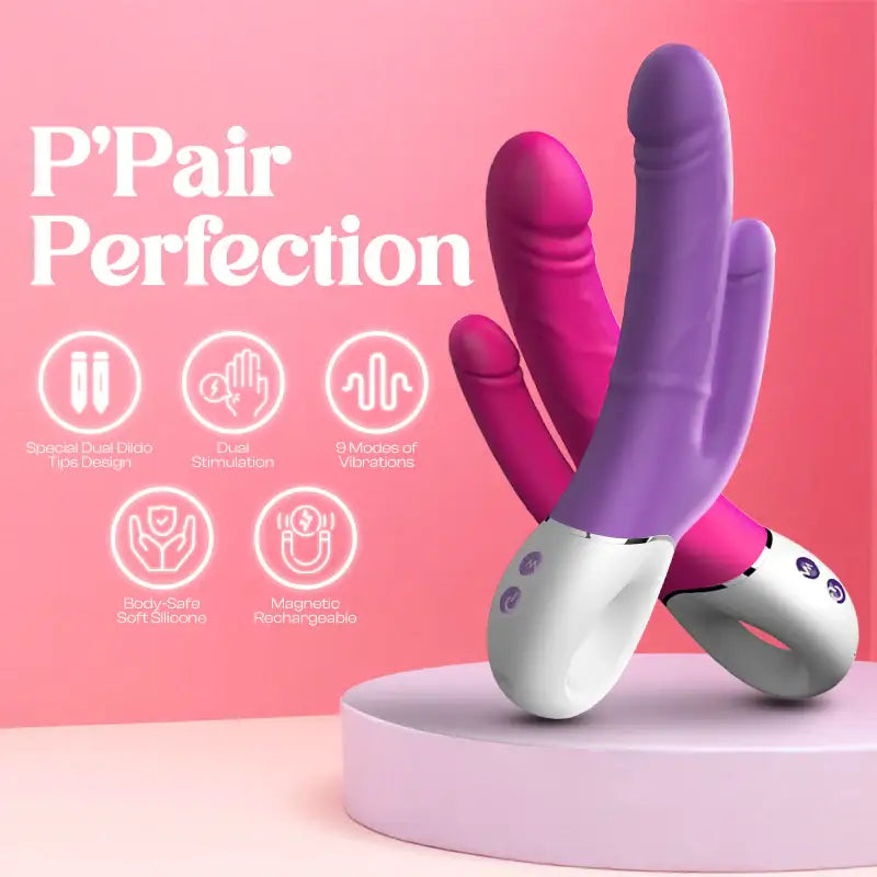 P’Pair Perfection – Dual Dildo Vibrator - Frisky Business Adult Sex Toys Shop