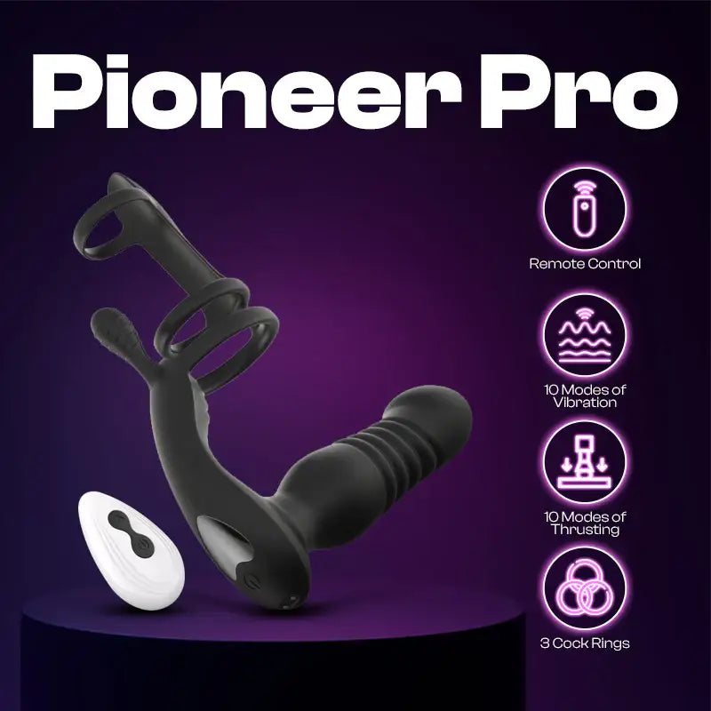 Pioneer Pro - 3 Rings Thrusting Prostate Massager - Frisky Business Adult Sex Toys Shop