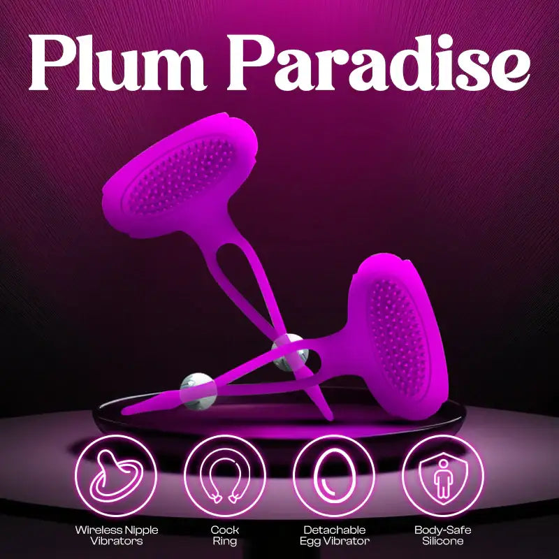Plum Paradise - Wireless Adjustable Nipple Vibrators - Frisky Business Adult Sex Toys Shop