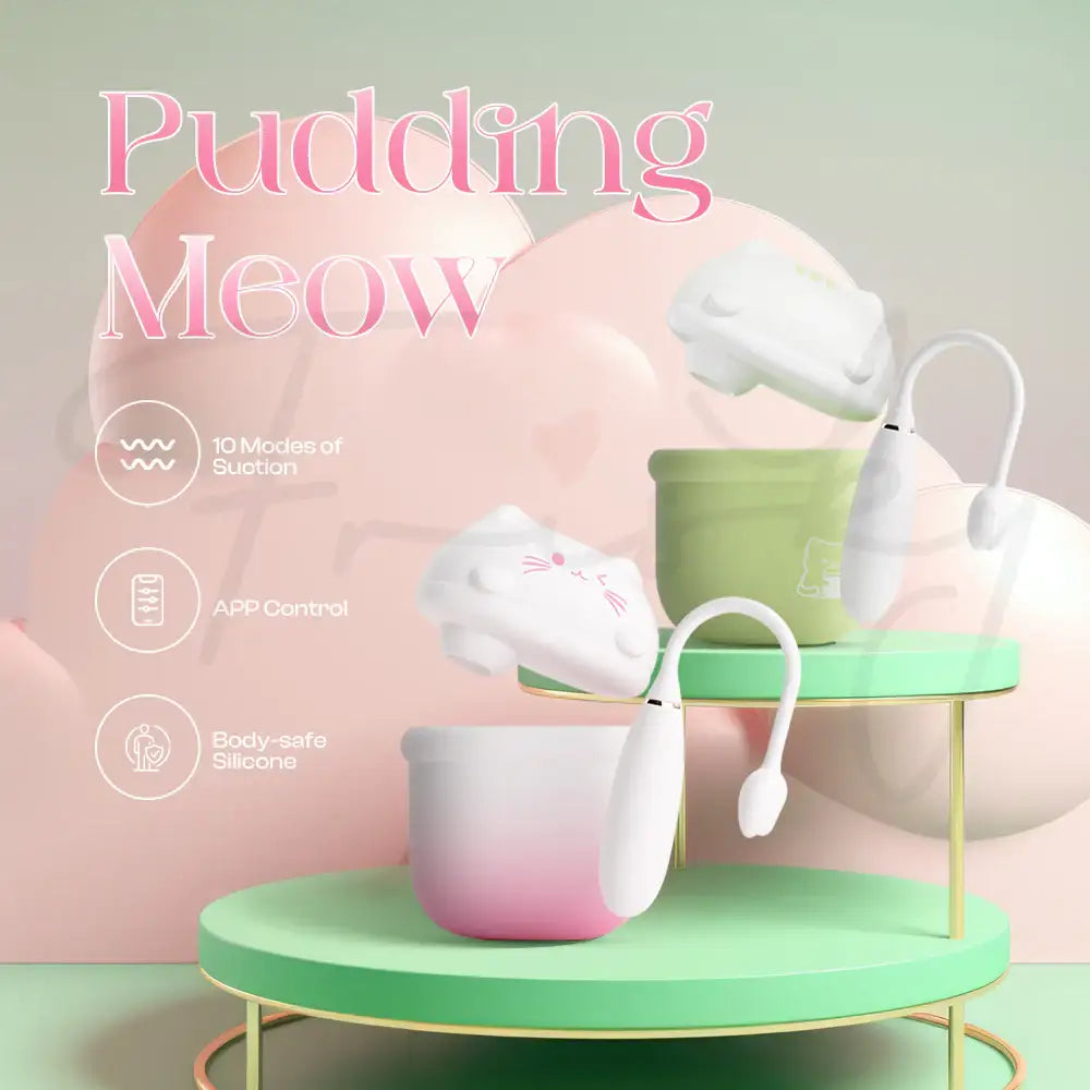 Pudding Meow - APP Control Suction + Egg Vibrator with Casing - Frisky Business Adult Sex Toys Shop