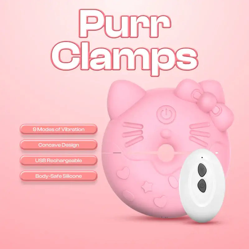 Purr Clamps - Wireless Vibrating Nipple Clamps with Remote Control - Frisky Business Adult Sex Toys Shop