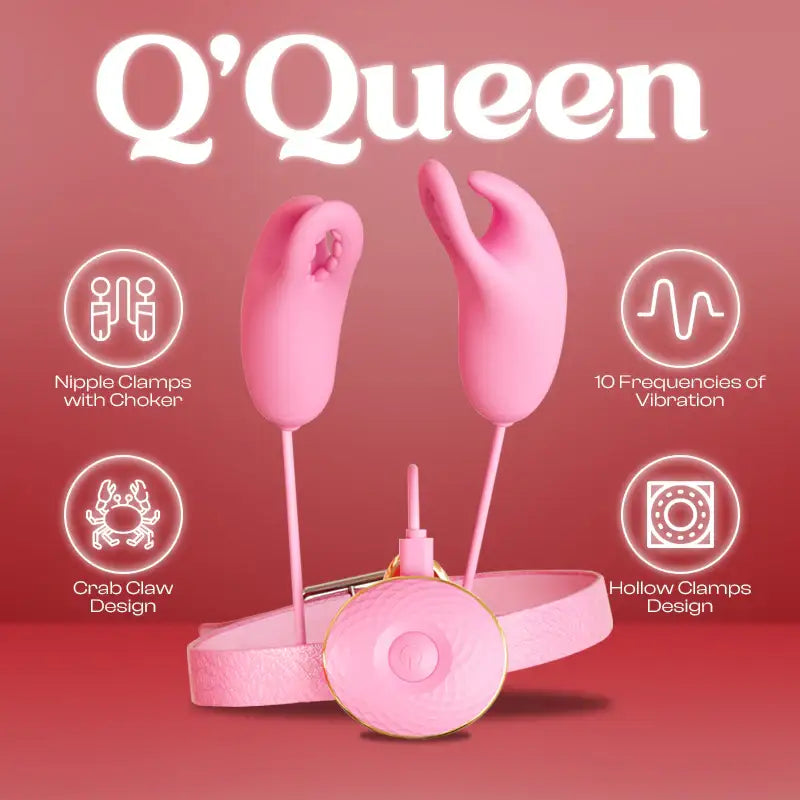 Q’Queen – Wired Vibrating Nipple Clamps - Frisky Business Adult Sex Toys Shop