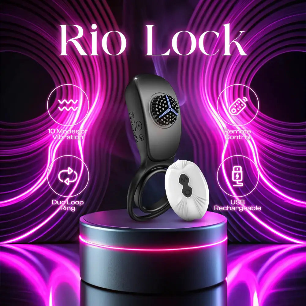 Rio Lock – Duo Loop Cock Ring Vibrator with Remote Control - Frisky Business Adult Sex Toys Shop