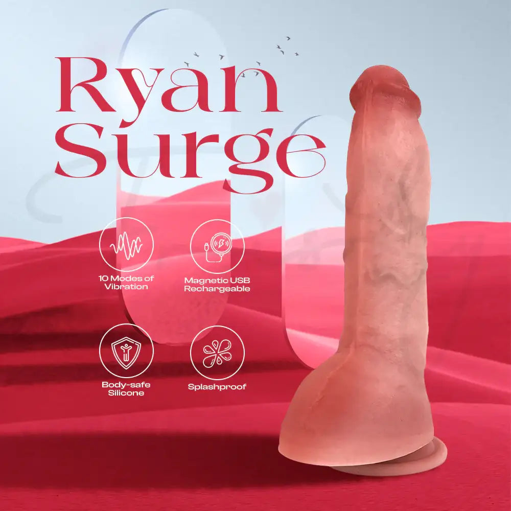 Ryan Surge - Thrusting Vibrating Dildo with Remote Control and Suction Cup - Frisky Business Adult Sex Toys Shop