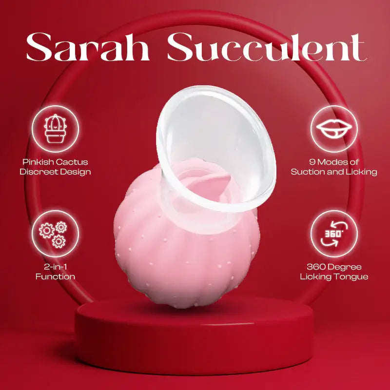 Sarah Succulent - 2-in-1 Sucking and Licking Vibrator - Frisky Business Adult Sex Toys Shop