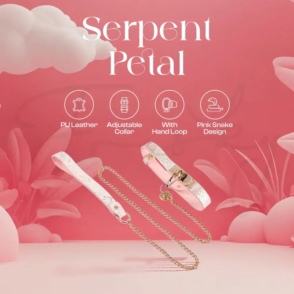 Serpent Petal - BDSM Collar & Leash With Bell - Frisky Business Adult Sex Toys Shop