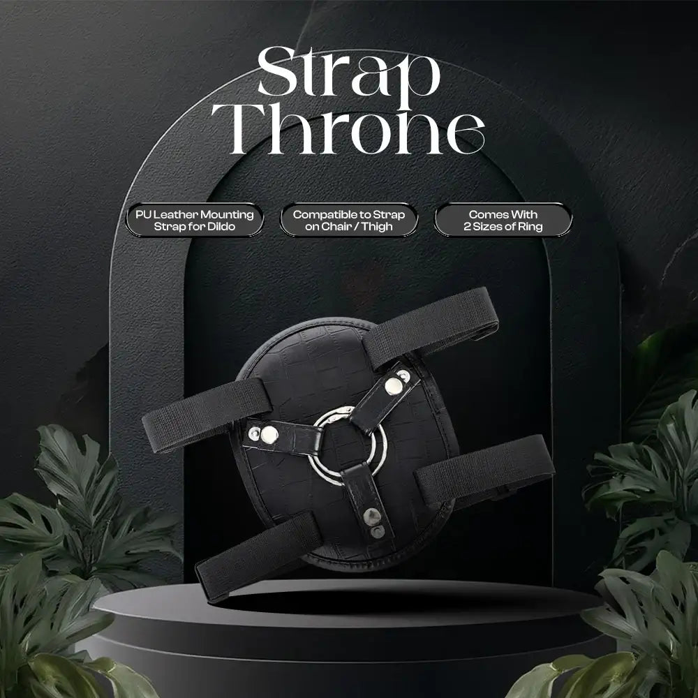 Strap Throne - PU Leather Mounting Strap for Dildo Compatible with Chair and Thigh Use - Frisky Business Adult Sex Toys Shop