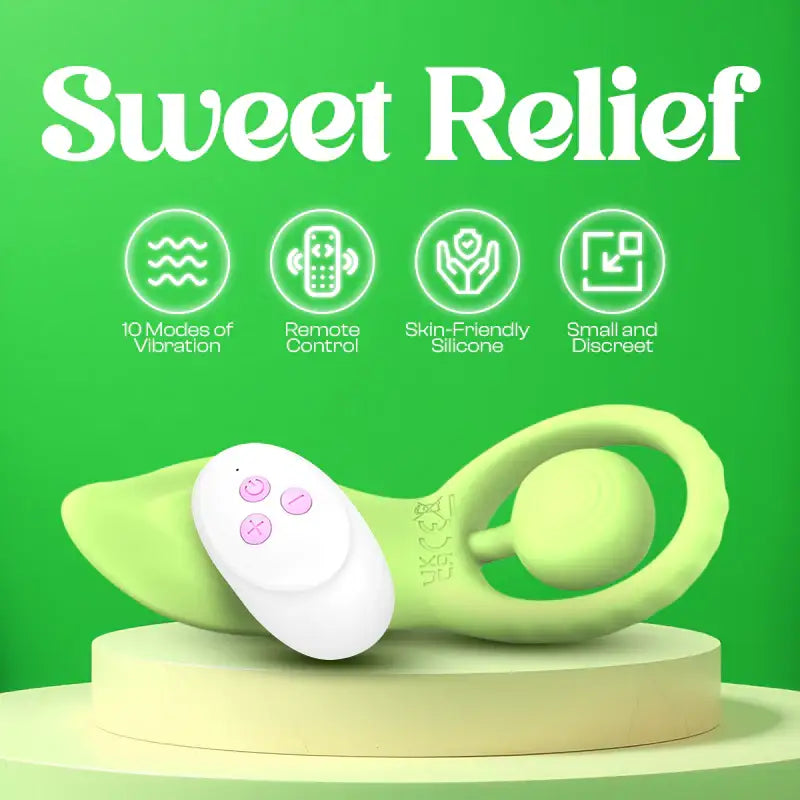 Sweet Relief - Leaf-Shaped Vibrating Cock Ring with Remote Control - Frisky Business Adult Sex Toys Shop