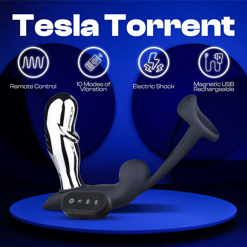 Tesla Torrent - Electric Shock Prostate Massager with Remote Control - Frisky Business Adult Sex Toys Shop